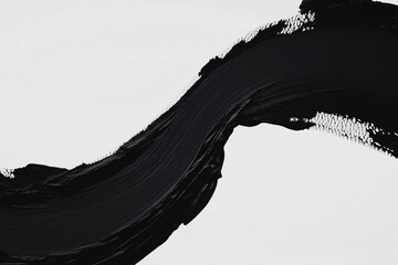 Poster - Black Swirl Stroke : An abstract piece of black stroke in an elegant, dynamic design.  A representation of artistic expression, adding a touch of sophistication to any creative project.