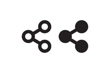 Poster - Share icons in outline and solid circle style Vector