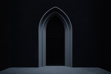 Poster - Mysterious Portal: A captivating shot reveals an ethereal archway within a dark, enigmatic space, evoking a sense of intrigue and anticipation. The play of light and shadow adds to the overall allure.