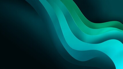 Poster - Abstract Teal Green Wave Background Design Modern Digital Art Smooth Gradient Flowing Lines Elegant Fluid Shapes Dynamic Curves Creative Illustration Web Banner Wallpaper Texture Pattern Graphic      