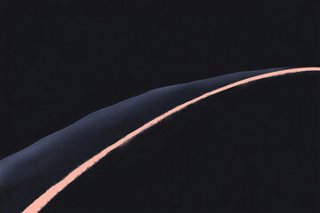 Poster - Abstract Curve on Black: A captivating composition with a minimalist curve on a dark background, creating a sense of depth and elegance.