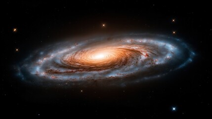 Wall Mural - Exploration of the stunning spiral galaxy illuminating the night sky with swirling colors and distant stars in a cosmic spectacle Generative AI
