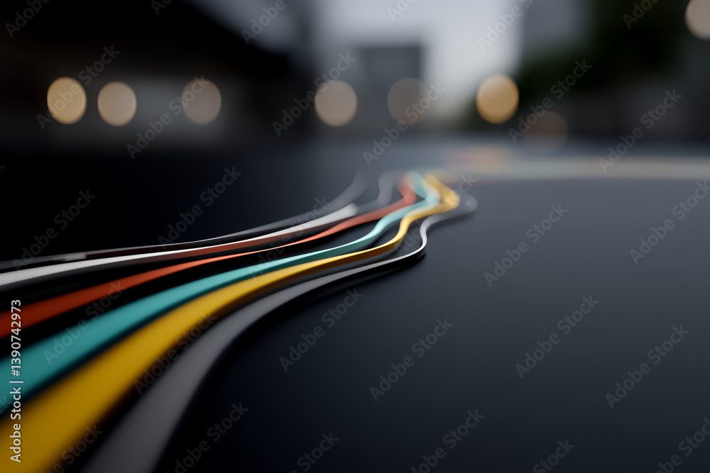 An abstract digital composition featuring layered financial chart ...