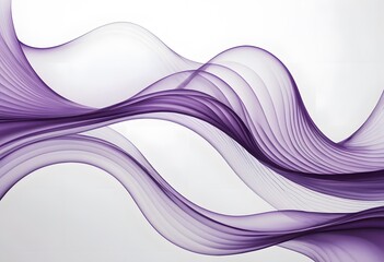 Poster - Abstract Purple Waves Art, Smooth Fluid Motion. Translucent Design, Ethereal Flow. Light And Dark Hues Create Depth. Calming Elegance For Creative Projects.