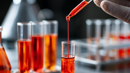 Poster - Doctor Conducts Experiment With Test Tubes and Dropper in Lab Generative AI