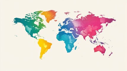 Naklejka na meble World map. Modern color map. Silhouette map.	