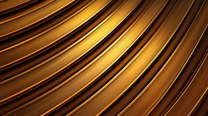 Aufkleber - Dynamic golden waves design digital art abstract smooth textures modern aesthetic