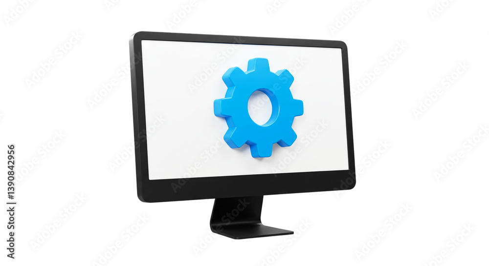 Computer settings configuration gear icon technology process system options interface equipment tool black