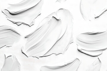 Poster - White background with smooth and intricate brush strokes, creating an artistic texture for design or art projects. 