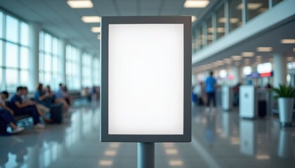 Poster - Empty Signboard in Modern Airport Terminal  
