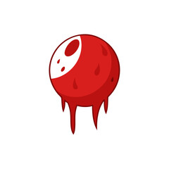 Wall Mural - blood moon doodle hand drawn on white canvas