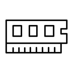 Ram Vector Line Icon Design