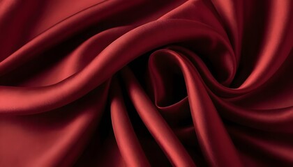 Poster - Red Silk Fabric Texture. Luxurious Material Flowing With Gentle Folds. Smooth Cloth Creates Rich Warmth. Elegant Background, Perfect For Design Projects.