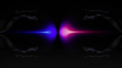 Poster - Glowing energy fields interact, collide, and transform, creating a dynamic visual spectacle against a black backdrop, suitable for various multimedia projects