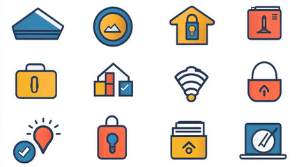 Fototapete - Vector icons set design for web and mobile application user interface design elements and business presentation