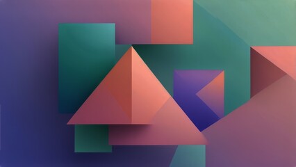 Aufkleber - Colorful Geometric Abstraction With Overlapping Shapes Illustration Background in Pastel cute colors