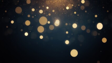 Aufkleber - Sparkling Gold Bokeh Lights on Dark Night Background 