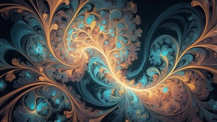 Aufkleber - Vibrant Fractal Art Featuring Colorful Swirling Patterns and Abstract Designs