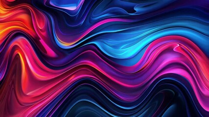 Poster - colorful abstract waves vibrant design of fluid motion in blue, pink, and purple textures creating d