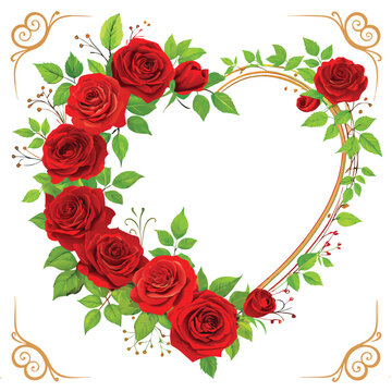 A Beautiful Red Rose Frame! Share Your Special Message For Your Loved