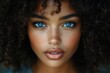 © Donna - Portrait of a Beautiful African American Woman with Voluminous Curly Hair and Natural Makeup