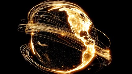 Poster - Glowing Planet Earth Showcases Magnetic Poles and Energy Fields Generative AI