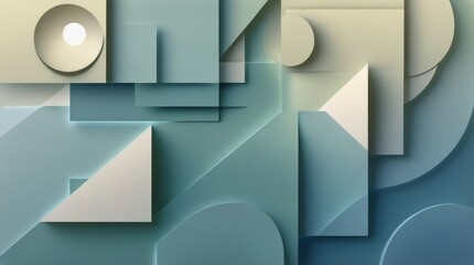 Aufkleber - Abstract Geometric Design Featuring Overlapping Circles and Triangles