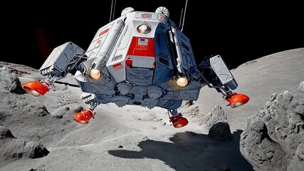 Poster - Colony Pod Descent Onto Planet Marks New Era in Space Exploration Generative AI
