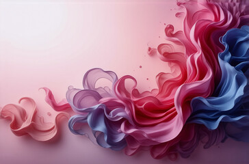 Aufkleber - soft waves of color cascade across a light pink backdrop, creating a dreamy and abstract design. gen
