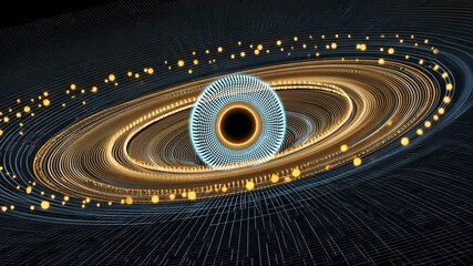 Poster - Cosmic Dance of Glowing Spheres in a Vibrant Universe Generative AI