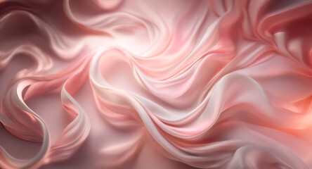 Aufkleber - soft pink and white fabric flows smoothly, creating gentle waves and curves. the light shines softly