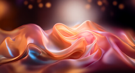 Aufkleber - abstract image of draped fabric, flowing with smooth waves and curves. warm colors with shades of or