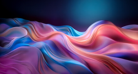 Aufkleber - vibrant waves of color undulate smoothly, creating a mesmerizing abstract landscape. smooth curves a
