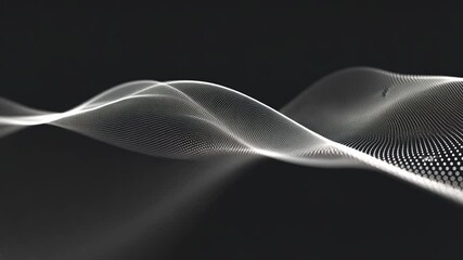 Poster - abstract wave pattern smooth lines in digital art monochrome design of flowing shapes, evoking tranq