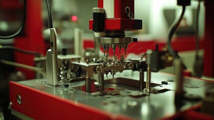 Poster - Assembly of miniature mechanical model using precision robotic tools, no people