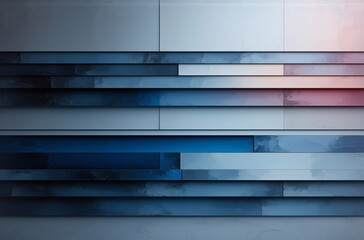 Aufkleber - abstract horizontal composition with layers of blue, grey, and pink hues creates a modern and minima