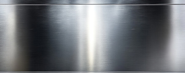 Poster - A silver metal surface with a shiny, reflective surface. The surface is smooth and has a metallic sheen