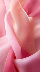 Poster - A pink and white fabric with a pattern of a flame. The fabric is folded and has a textured appearance