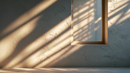 Poster - abstract background featuring realistic blurred natural light and shadow from a window on wall textu