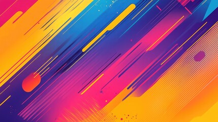 Poster - A bold and energetic abstract background with sharp lines and contrasting colors, adding a sense of movement and excitement to the composition.