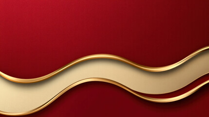 Poster - A red and gold wave patterned background. The red and gold colors give the background a luxurious and elegant feel