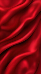 Poster - A red fabric with a wave pattern. The fabric is flowing and has a sense of movement
