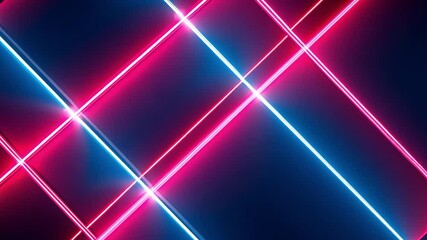 Poster - vibrant neon lines dynamic visual experience of bright pink and blue energy against dark background