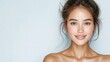© veraponman - Beauty portrait of a young woman studio setting high-quality photography soft lighting close-up engaging expression for seo