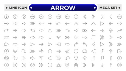 Arrow outline icon collection.