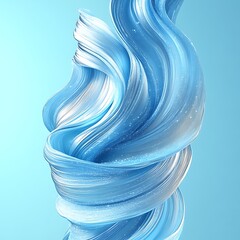 Poster - Light Blue Abstract Swirling Fabric on Light Blue Background
