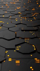 Poster - Abstract hexagonal pattern with glowing lights