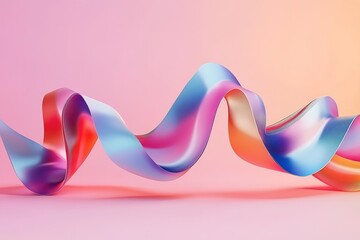 Poster - colorful ribbon pastel background abstract design flowing shape modern artwork
