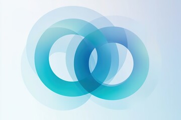 Poster - Interlocking Rings with Blue Gradient Overlap Modern and Serene Abstract Image