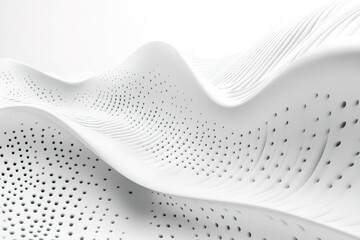 Poster - abstract white wave with perforations creating a modern minimalist design element